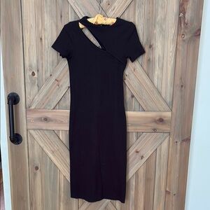 Saint + Sofia Black Cut-Out Dress